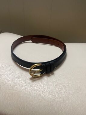 Coach Black belt with Gold-Tone Rounded Buckle